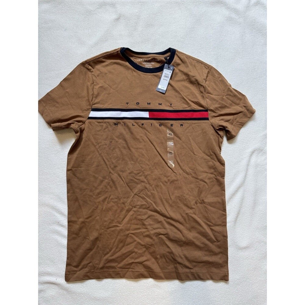 Tommy Hilfiger Mens Tino T Shirt Brown Size XS